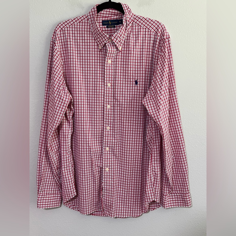 RALPH LAUREN Long Sleeve Plaid Performance Long Sleeve Button Down-XL
